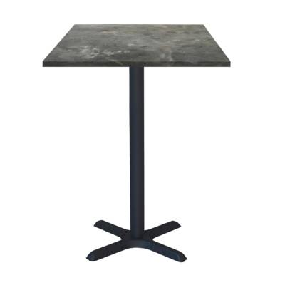 Mange-debout pied noir 60x60cm pierre metallisee - intérieur - RestooTab