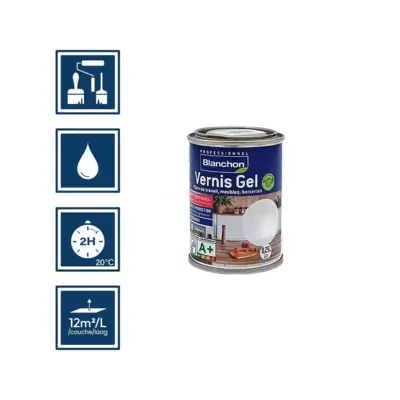 Vernis gel biosourcé chêne foncé 0,25L - BLANCHON - 1052