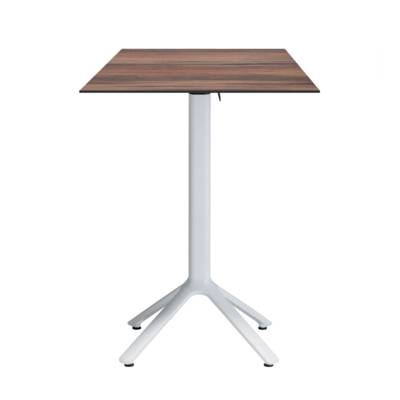 Mange-debout rabattable pied blanc 60x60cm chene montagne - terrasse - RestooTab