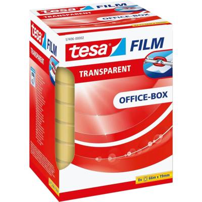 Tour de 8 rouleaux de ruban adhésif 19 mm x 66 m Transparent - TESA