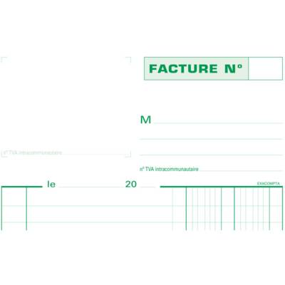 Manifold "Factures" 210 x 148 mm avec TVA 50 Feuillets Tripli - EXACOMPTA