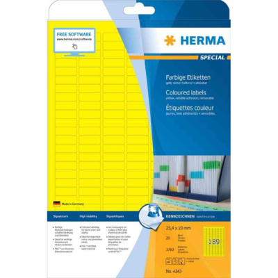 Etiquette universelle SPECIAL, 105 x 37 mm, jaune - HERMA