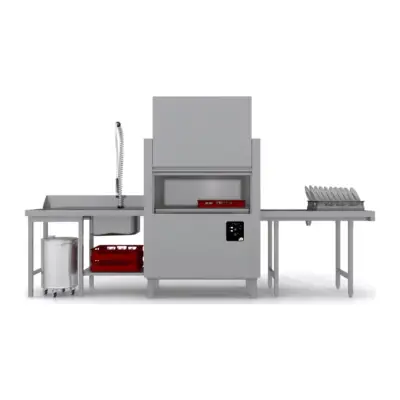 Tunnel de lavage - 500x500mm (Panier laverie) - Récupération de chaleur (hotte), Surpresseur de rinçage - AC2 (6F4E00350) - Comenda