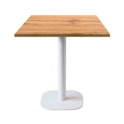 Table pied blanc 70x70cm chene armor - intérieur - RestooTab