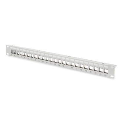 Panneau de Brassage 19" Modulaire Cat 6 24 ports 1U Gris Lumière - DIGITUS