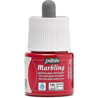 Flacon 45ml Peinture MARBLING VERMILLON - PÉBÉO