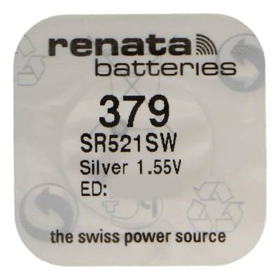 Pile bouton Silver Oxyde 379 / SR521 SW 0% mercure - RENATA