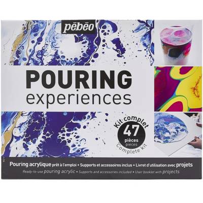Kit Pouring Expériences 47 Pièces Peinture Acrylique Pré-mélangée Prête à l'Emploi - PÉBÉO