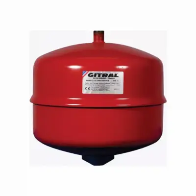 Vase d'expansion à membrane nu suspendu GITRAL MB18 - 18 litres 3.9 Bars - Raccord 3/4" - 130G001800