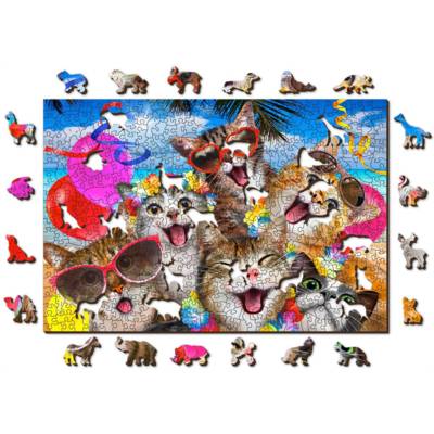 Puzzle en Bois Fête des chats 505 pièces - WOODEN CITY