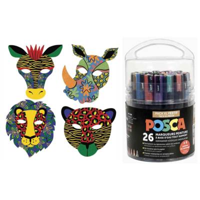 Pack XL festif (kit masques) Couleurs assorties - POSCA