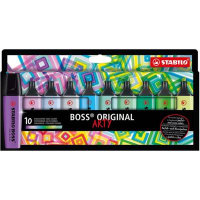 Etui carton de 10 Surligneurs BOSS ORIGINAL ARTY - couleurs froides - STABILO
