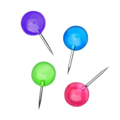 Boite de 15 epingles signalétiques tête boule couleurs assorties - JPC CREATIONS