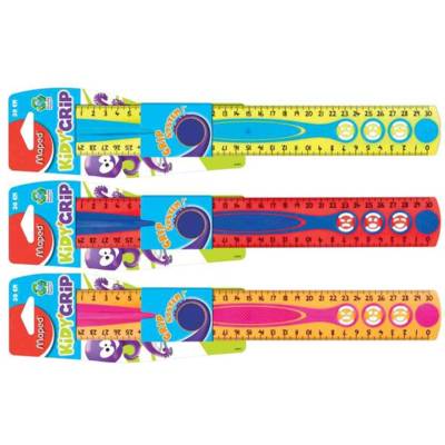 Règle plate Kidy Grip 300 mm plastique incassable anti dérapante coloris aléatoire - MAPED