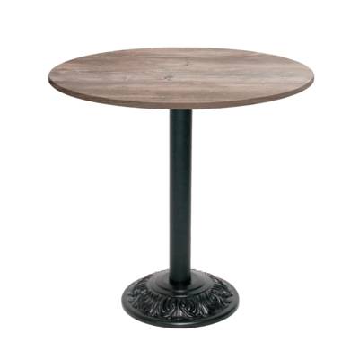 Table pied noir Ø70cm chene saman - intérieur - RestooTab