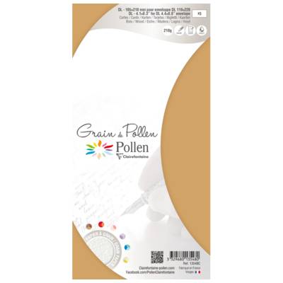 Etui de 5 cartes Grain de Pollen 105x210 couleur bois - CLAIREFONTAINE