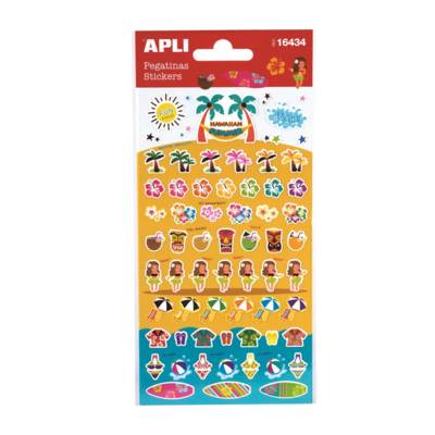 Stickers Hawai motifs assortis - 1 feuille - APLI