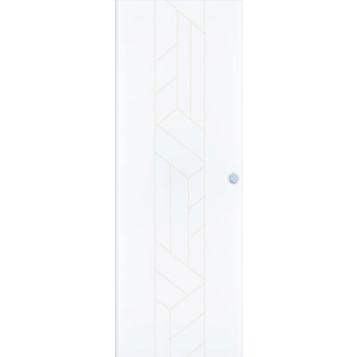 Porte coulissante alvéolaire CHEVRON 1/3 gravée à peindre - 204 x 73 cm - tire - Gedimat - ATELIER
