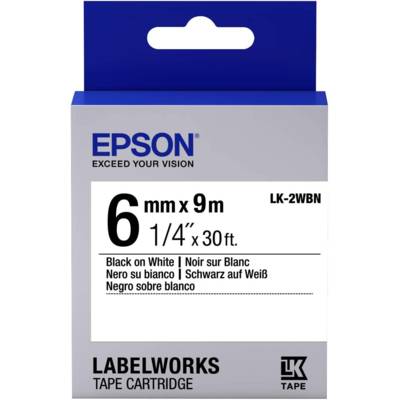 LK-2WBN Étiquette Cartouche Standard Noir/Blanc 6mm (9m) - EPSON