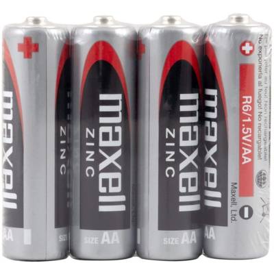 Pack 4 Piles Zinc Mignon AA LR6 1,5V - MAXELL