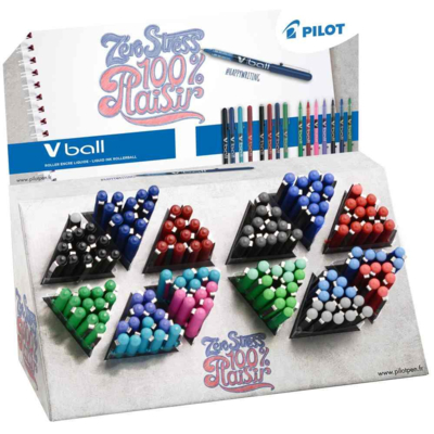 Stylo roller V Ball 05/07/1.0, présentoir de 180 - PILOT