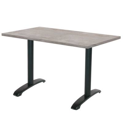 Table pied noir 160x80cm beton naturel - intérieur - RestooTab