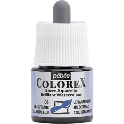 Flacon 45ml Encre COLOREX Aquarelle BLEU OUTREMER - PÉBÉO