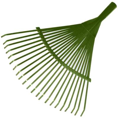 Balai à feuilles sans manche, métal, 22 dents, vert - BRADAS