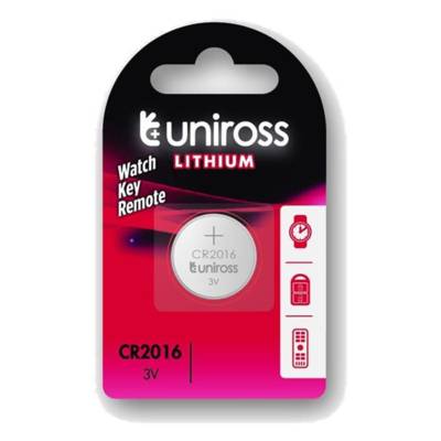 Pack de 1 Pile Lithium CR2016, 3V - UNIROSS
