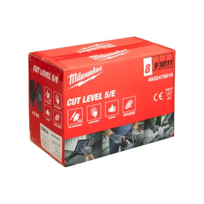 Gants anti-coupure enduction nitrile - Niveau 5/E - Taille 8/M - 144 paires - MILWAUKEE - 4932479016