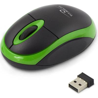 Souris sans Fil VULTURE Petite Maniable 3 Boutons 1000 dpi, Verte - TITANIUM