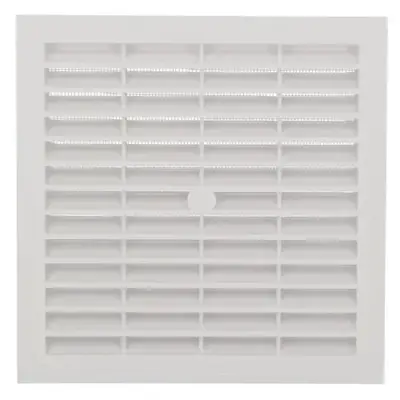 Grille d'aération carrée avec moustiquaire en polystyrène blanc 179 x 179 mm - NICOLL - 1B164