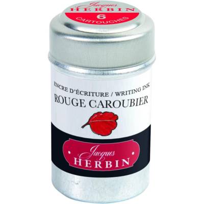 Boîte de 6 cartouches d'encre standard Rouge caroubier - HERBIN