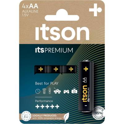 Pack de 4 Piles Alcalines LR6/AA 1,5V itsPREMIUM - ITSON