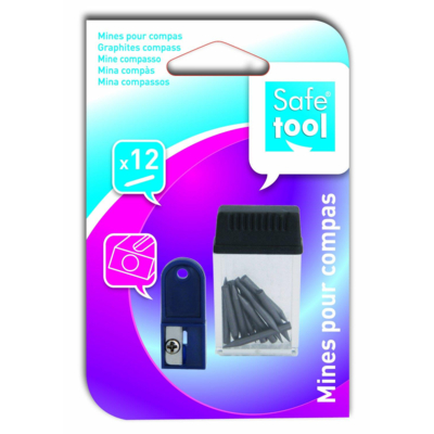 Etui de 12 mines de compas + taille mine - Safetool