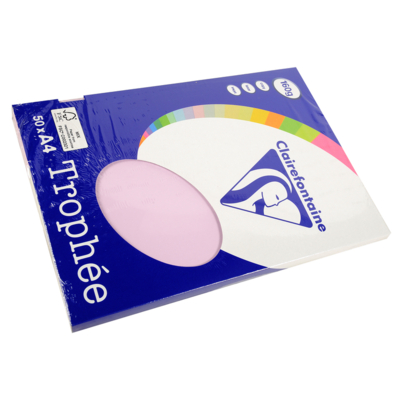 Ramette 50 Feuilles Papier 160g A4 210x297 mm Certifié FSC lilas - Clairefontaine