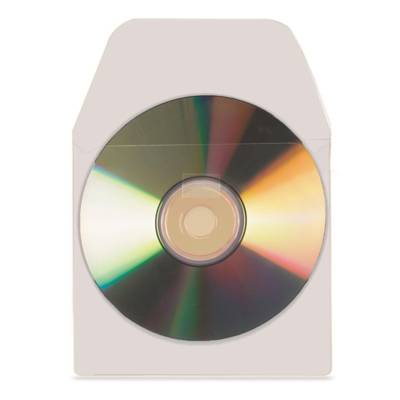 Pack 10 Pochettes adhésives 3L pour CD/DVD avec rabat Transparent - DJOIS