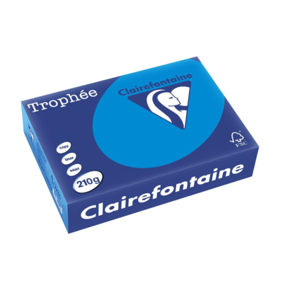 Ramette 250 Feuilles Papier 210g A4 210x297 mm Certifié FSC Bleu turquoise - Clairefontaine