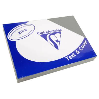 Paquet 100 Couvertures reliure Text&Cover 270g A4 210x297 mm Gris ardoise - CLAIREFONTAINE
