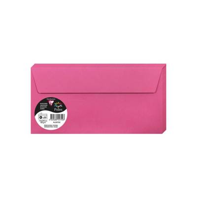 Pack de 20 Enveloppes 120g 110x220 rose fuchsia - CLAIREFONTAINE