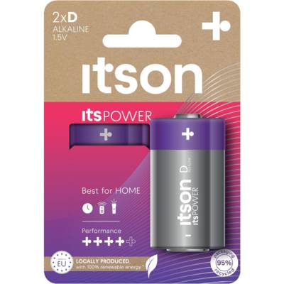 Pack de 2 Piles Alcalines LR20/D 1,5V ItsPOWER - ITSON