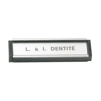 Porte étiquette SOCONA - 93 x 26 mm - noir fileté argent - PA - SOCONA S.A.