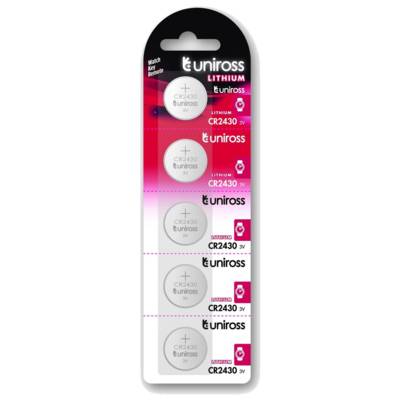 Pack de 5 Piles Lithium CR2430, 3V - UNIROSS