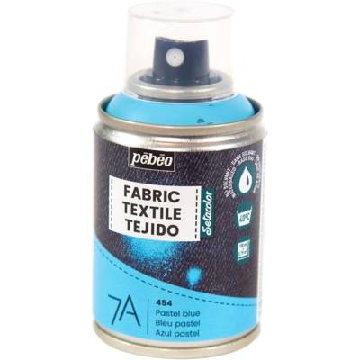 Peinture en Spray 7A - 100ml Spécial Textiles Naturels et Synthétiques BLEU PASTEL - PÉBÉO