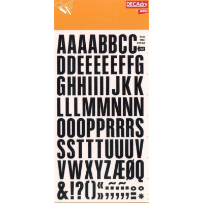 Lettres Transferts (1 Feuille) SDD207F 24 mm Noir - Apli-Agipa