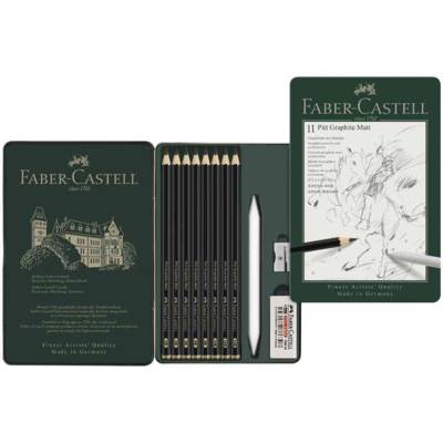 Kit PITT GRAPHITE Matt, étui de 11 pièces - FABER-CASTELL