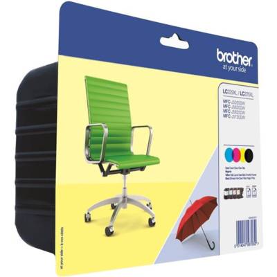 Pack de 4 cartouches d'encre originales LC229XLVALBP BK=2400 pages - BROTHER