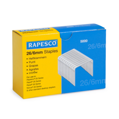 Boite de 5000 Agrafes Galvanisées 26/6mm - Rapesco