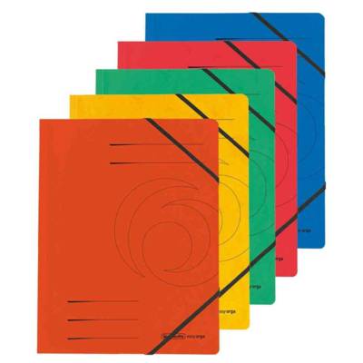 Pack de 5 Chemises à élastiques easyorga, A4, carton - Herlitz
