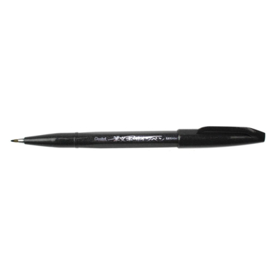 Stylo feutre Sign Pen SES15 Pte pinceau flexible Noir - Pentel